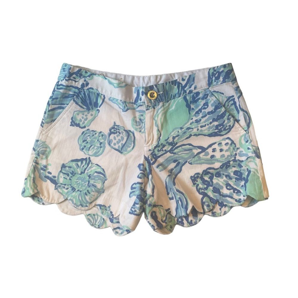 Lilly Pulitzer Buttercup Shorts White And Blue Womens Size 0
